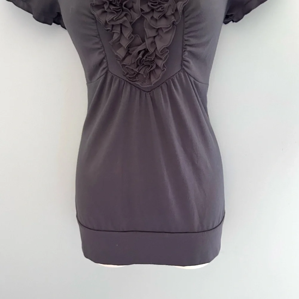 Y2K Vintage Ruffled Babydoll Top Purple Gray Size Medium - Picture 3 of 12